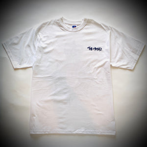 THE HATED SKATEBOARDS: BRITISH TRANSPORT POLICE TEE (WHITE) "blue on white print"